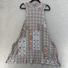 Maeve Dress Womens Small Multicolor Sleeveless Boho Geometric Floral Pockets