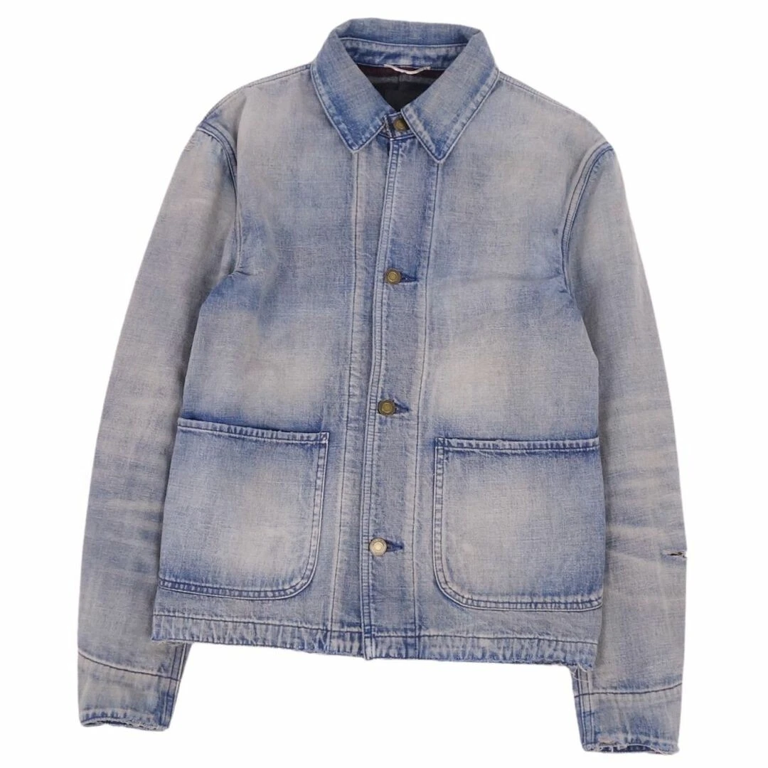 SAINT LAURENT (YSL) Giacca denim Saint Laurent Paris 2020 coperta posteriore danneggiata capospalla usata MOLO 0