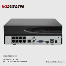 VIKYLIN 8CH 8POE 12MP 4K NVR HDMI Network Video Recorder Vikylin Plug and Play