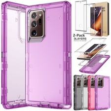 For Samsung Galaxy Note20/Note20 Ultra 5G Case Clear Rugged Cover Tempered Glass
