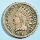 1861 Copper Nickel C/N Indian Head Cent Penny ~ G/VG VERY GOOD ~ US Type Coin
