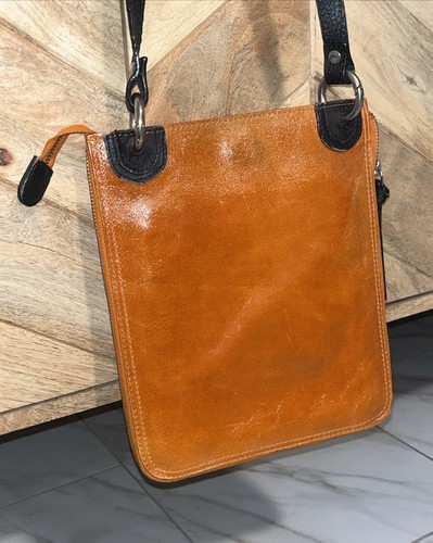 Cleo & Patek Paris Leather Crossbody Bag Burnt Orange Vintage Italian Purse - Image 1