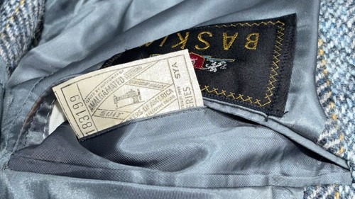 Vintage Harris Tweed Blazer Mens 38R Gray Blue Wool Sport Coat Jacket - Picture 11 of 13