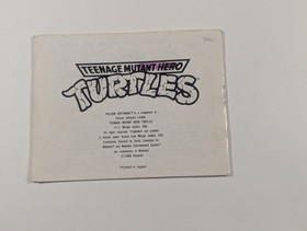 Nintendo NES Teenage Mutant Hero Turtles istruzioni PALCOM NES-88-FRG Manual