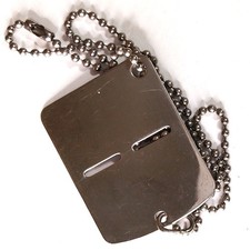 Italian Military Surplus Stainless Steel Dog Tag with Chain