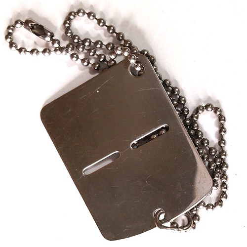 Italian Military Surplus Stainless Steel Dog Tag with Chain