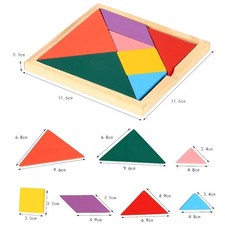 Wooden Tangram Blocks Puzzle 3D Brain Teaser Montessori Educational Toy