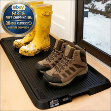 GRIP Boot Tray for Shoes, Natural Rubber Door Mat, 32x16 Black