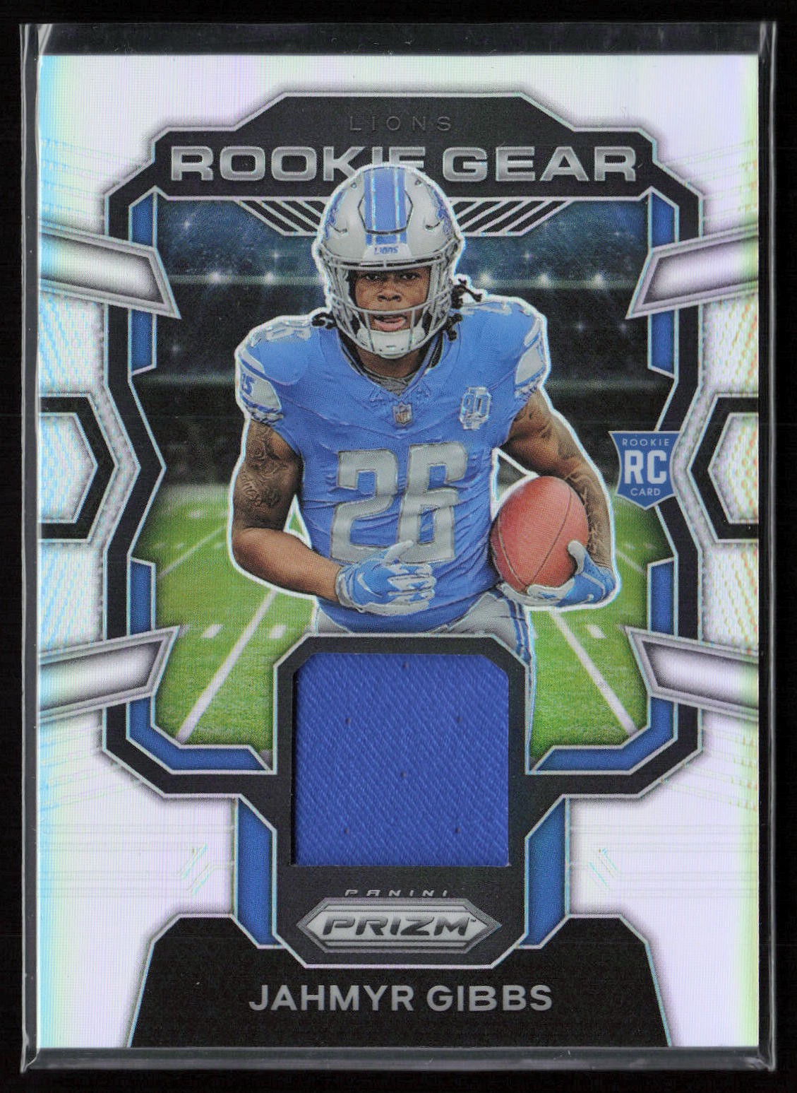 Jahmyr Gibbs 2023 Panini Prizm #RG-JG Rookie Gear MEM Detroit Lions
