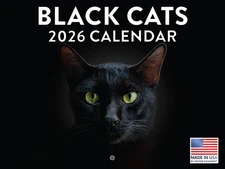 Black Cat Calendar 2026 Black Cats Monthly Wall Calender 12 Month 12x18