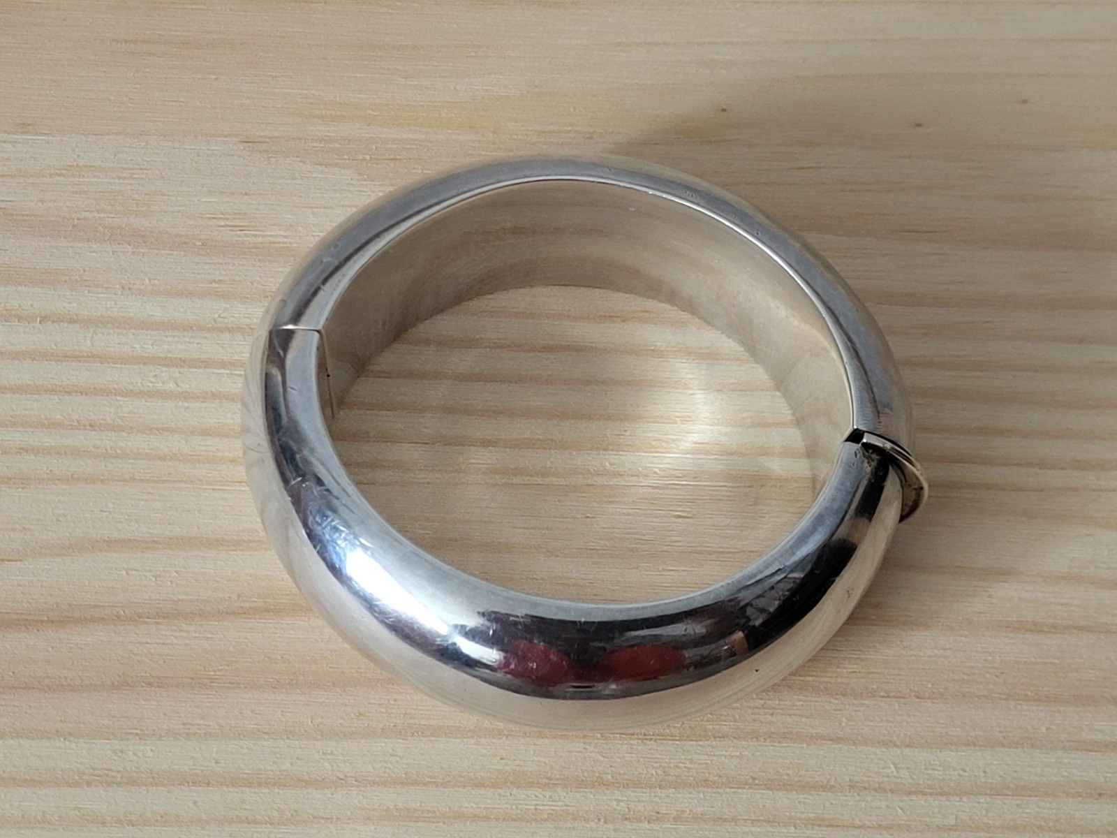 Antonio Pineda 970 Solid Silver Modern Hinge Bang… - image 1