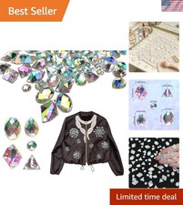 Sew-On Crystal AB Rhinestones, 200PC Set - Perfect for Crafts Fashion Design
