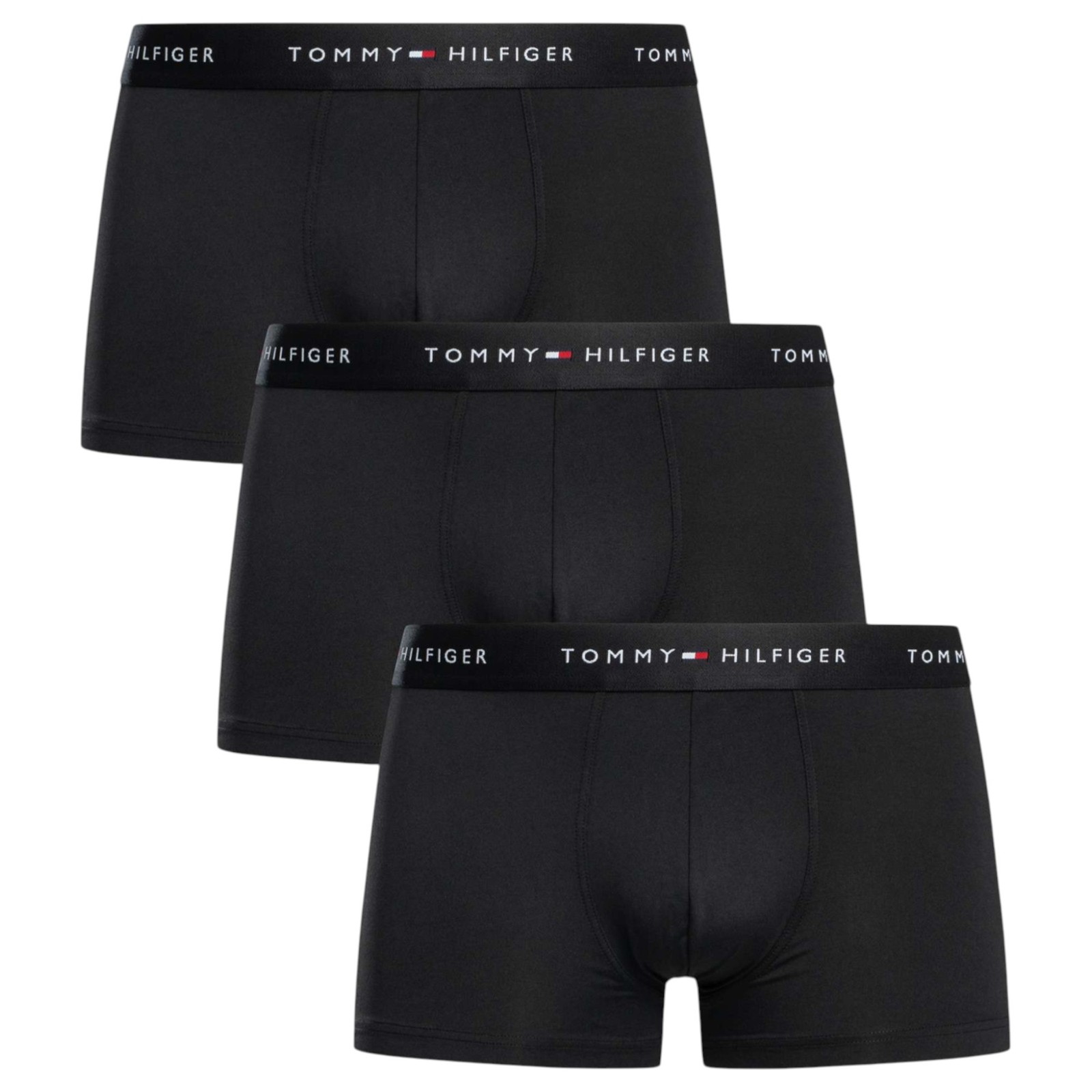 9 x Tommy Hilfiger Mens Microfibre Essential Trunks Black Underwear image 2