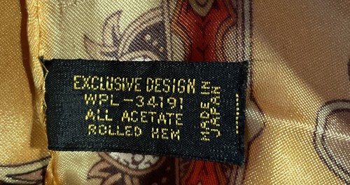 Vintage Gold Brown Red Paisley Design 26” Square Head Scarf - Picture 9 of 9