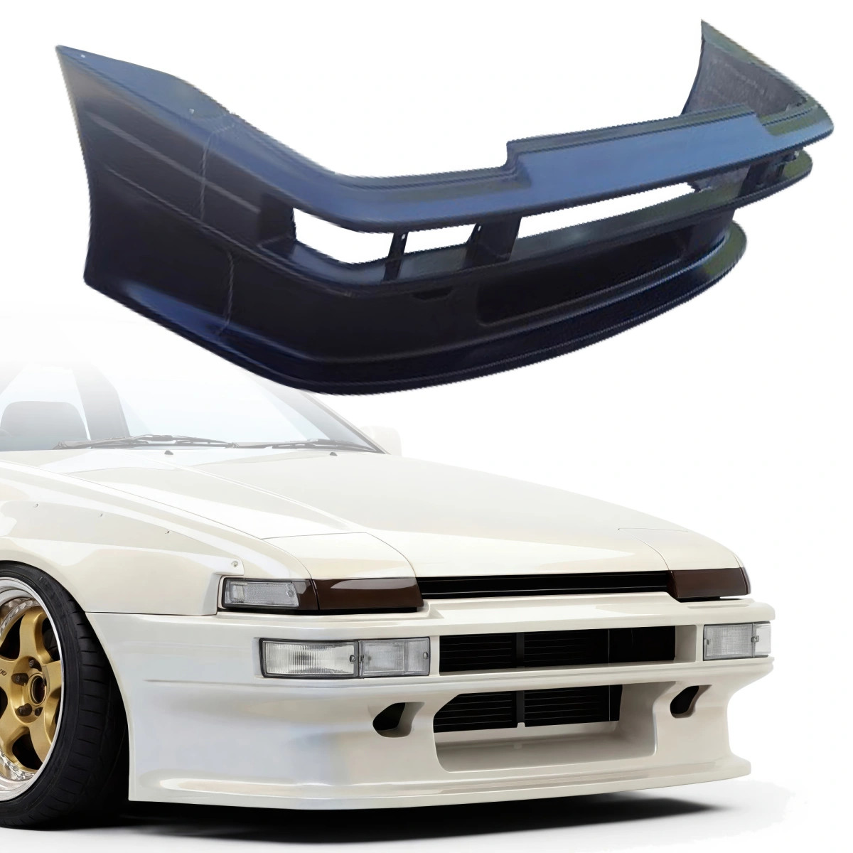 VSaero FRP TKYO Wide Body Front Bumper (AE86) 2/3dr for Corolla