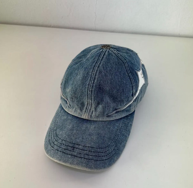 Thug Club x MCM Tribal Leather Cap Denim Visetos Monogram Blue Hat Rare