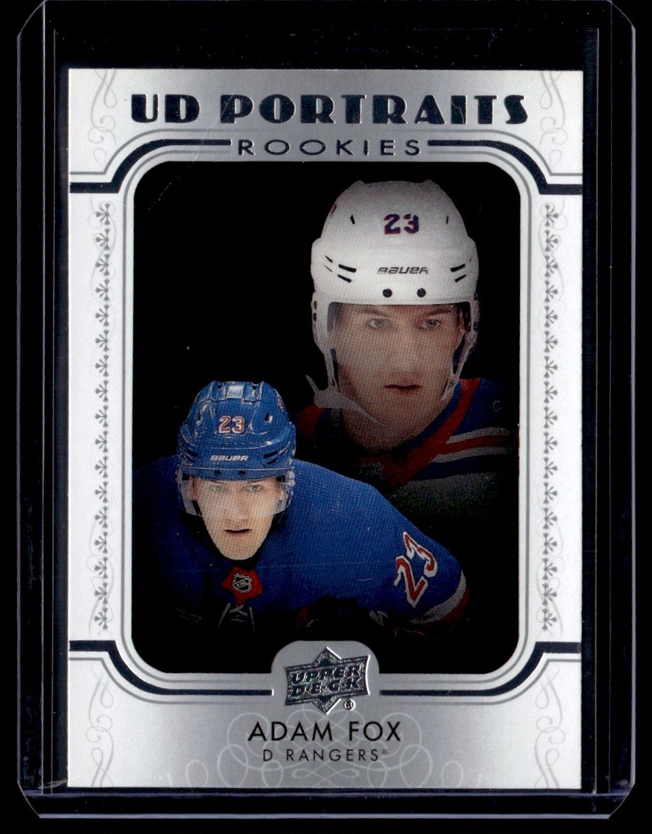 2019-20 Upper Deck UD Portraits Rookies Adam Fox Rookie New York Rangers #P-63