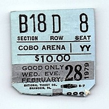 Heart Exile February 28 1979 Cobo Arena Detroit Concert Ticket Stub Vintage Rock