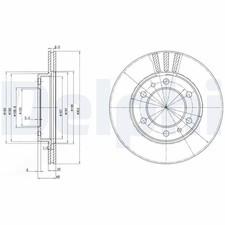2x Bremsscheibe DELPHI BG2591 für TOYOTA LAND CRUISER HILUX 5 Pick up 80 Hardtop