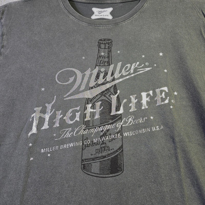 LUCKY BRAND MILLER HIGH LIFE Shirt Mens Extra Large XL Gray Beer Casual NWT