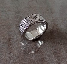 Emporio Armani Ring, Stainless Steel Ring with Mesh Design. Ring Size T 1/2, New