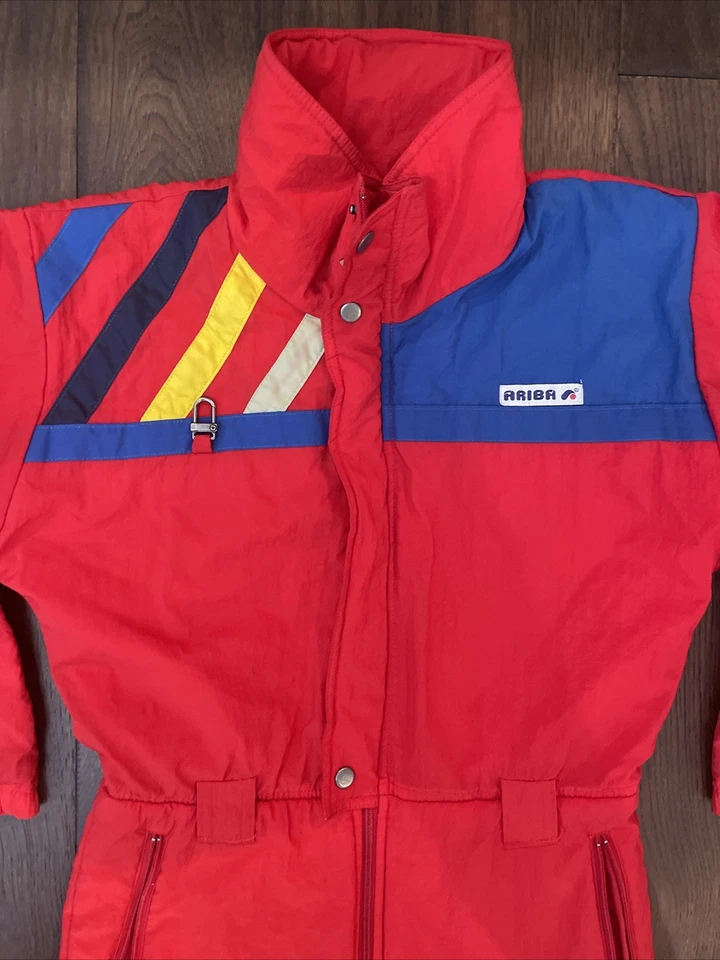 Traje de esquí rojo Ariba vintage años 90 cuerpo completo retro niños 152 (11-12) Foto 4 de 4