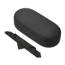 Hard Shell Eyeglasses Case, Litchi Grain Large Glasses Case, Black