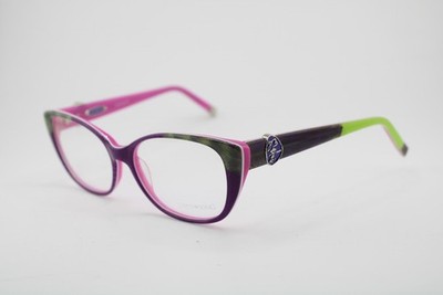 NEW COCO SONG DOUBLE TROUBLE COL 1 CV091 PURPLE GREEN AUTHENTIC EYEGLASSES 54-17