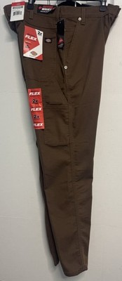 Dickies Carpenter Pants Men's 36 x 30 Regular Fit Straight Leg Flex Dark Brown