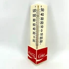 Vintage Coca-Cola Red White Plastic Vertical Fence Post Thermometer Enjoy Coke