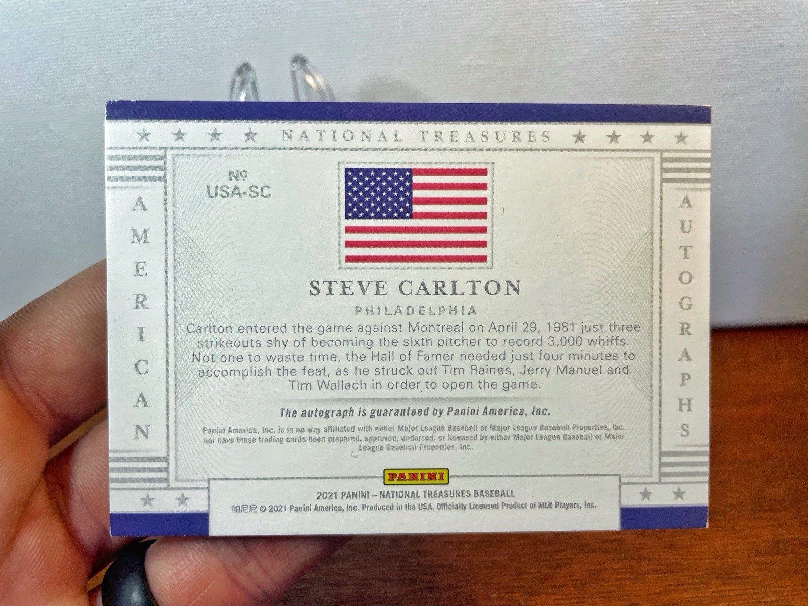 2021 National Treasures STEVE CARLTON Gold AUTO /10 American Flag Phillies USA🔥 view 4