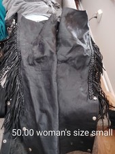 Womens Black Leather Western Chaps Size Small...