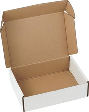 25 Pack 7"X5"X2" Inch Small Shipping Boxes White Corrugated Cardboard Box for Sm