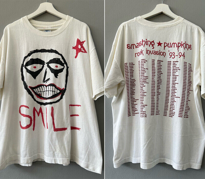 Smashing Pumpkins band Tour 93-94 Rock Invasion SMILE T shirt | eBay