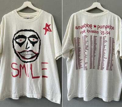 Smashing Pumpkins band Tour 93-94 Rock Invasion SMILE T shirt | eBay