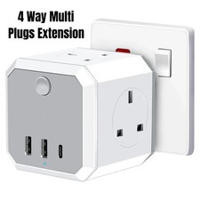 Extension Lead 3 4 5 6 Gang Way Plug Sockets 2/3M Cable Electric Mains Power uk