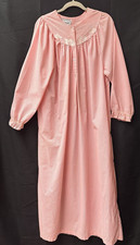 Vintage Saybury II Seersucker Long Nightgown Robe Women's Pink Gingham Button