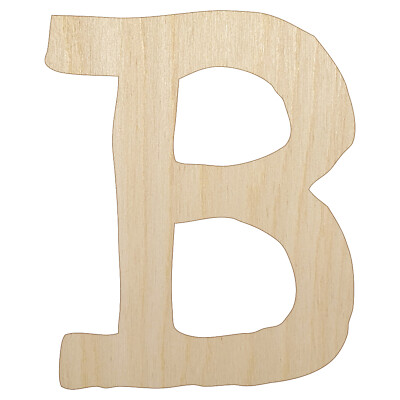 Letter B Uppercase Cute Typewriter Font Unfinished Wood Shape Cutout DIY Craft