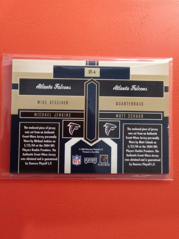 2004 Playoff Honors Matt Schaub Michael Jenkins Rookie Tandems 2 Jersey #RT-4 - Image 2 of 2