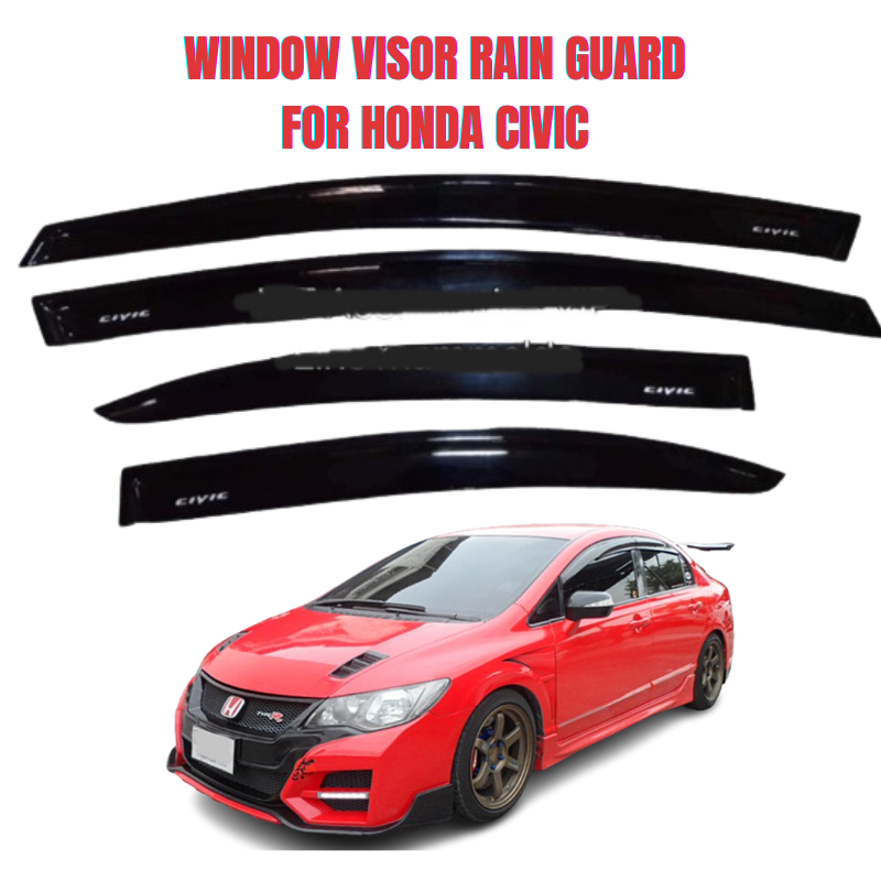 Window Visor Rain Guard Vent Shade Deflector For Honda Civic FD FA