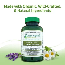 Neuropathy Pain Relief Non-GMO Vegan 90 Capsule for Green Organics Supplements
