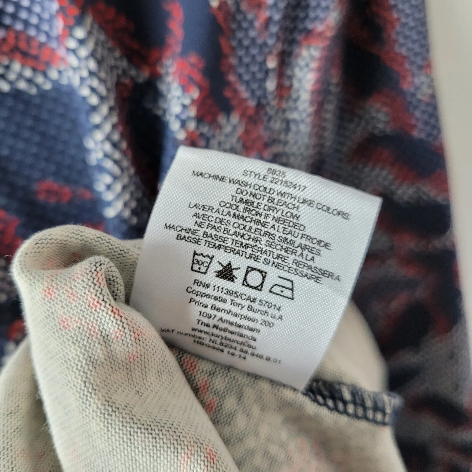 TORY BURCH Abito maglione elasticizzato Tory Betulla donna taglia M blu bianco rosso stampa casual invernale