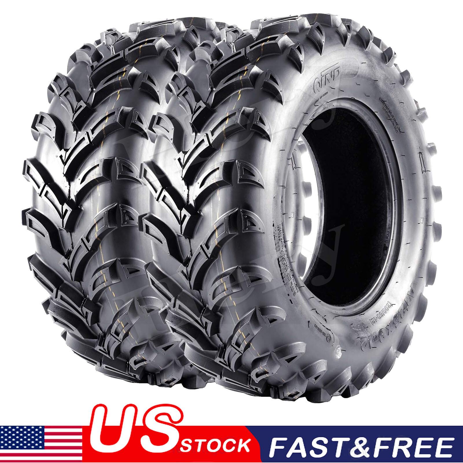 2 Set ATV Tires 25x812 25x8x12 Front 6PR UTV SxS Mud All Terrain Heavy