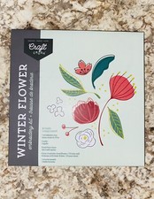 CRAFT CRUSH WINTER FLOWER EMBROIDERY KIT NEW SEALED