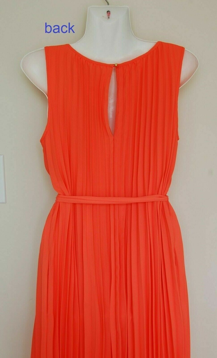 banana republic orange pleated dress Banana Republic Orange Pleated Maxi Dress