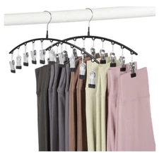Legging Organizer for Closet Metal Yoga Pants Hangers w/10 Clips Holds10Leggings