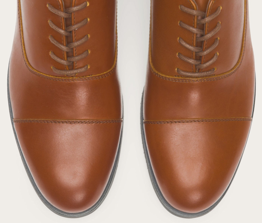 Frye Mens Scott Cap Toe Cognac Oxford Dress Lace Up Shoes  display picture 1
