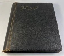 Antique Postcards Album With 85 Postcards, Greetings, Travels, Funny, Birthday