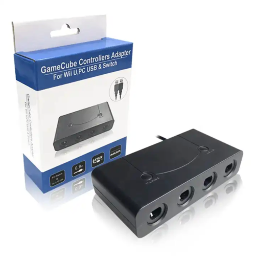 GAMECUBE CONTROLLER ADAPTER FOR WII U SUPER SMASH BROS PC USB & NINTENDO SWITCH  - Picture 1 of 3