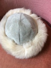 chapka fourrure Et Cuir Femme Renard Bleu